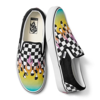 Customs Flame Checkerboard Slip-On