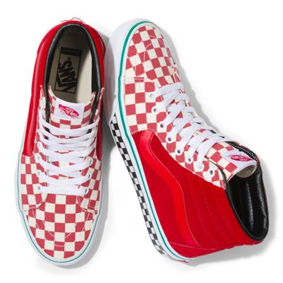 racing red checkered vans