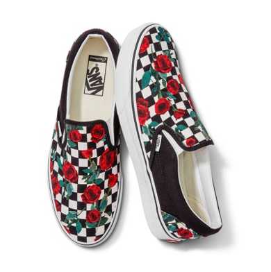 Customs Checkerboard Roses Slip-On Wide