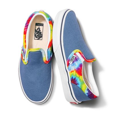 van tie dye slip ons