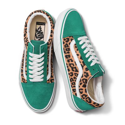 green and leopard vans