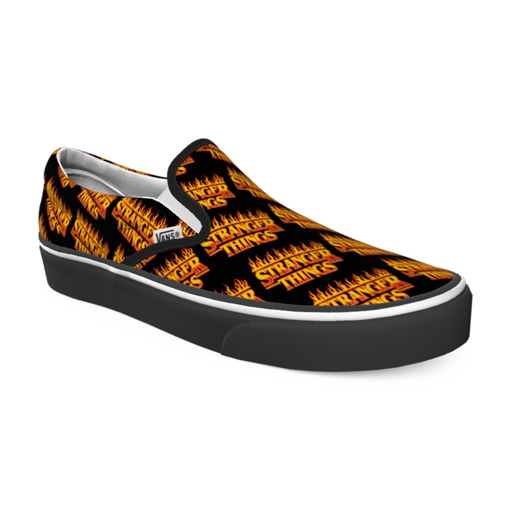 Serviceable tyrant I was surprised Vans X Stranger Things Customs Flame Logo Slip-On Wide
