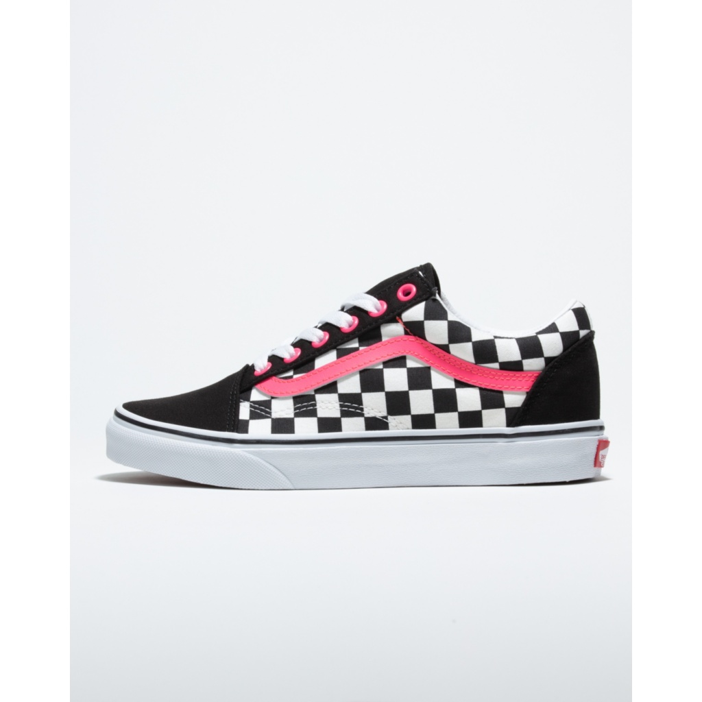 Vans Customs Neon Pink Checkerboard Slip-On