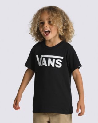 Vans Little Kids Classic Kids T-shirt (2-8 Years) (black-white) Little Kids White