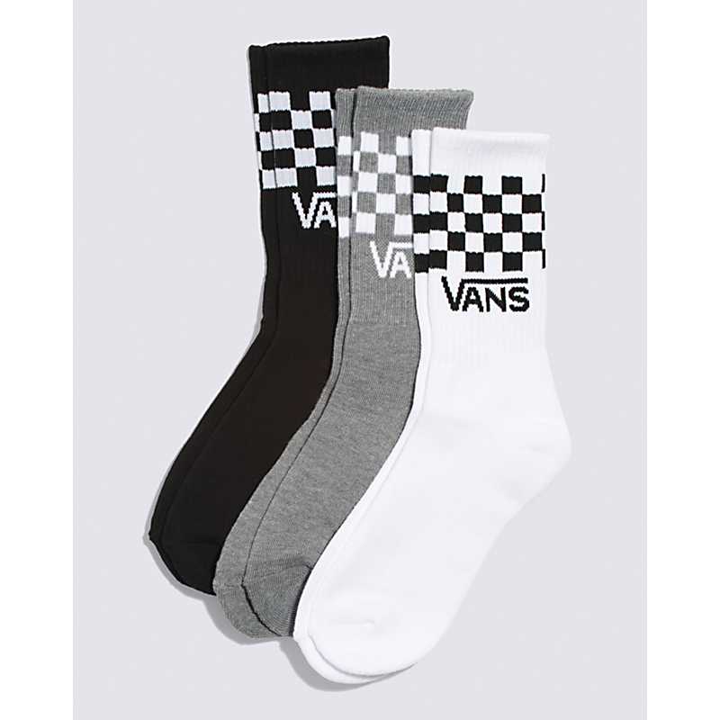 Kids Checkerboard Crew Sock 3 Pack Size 1-6