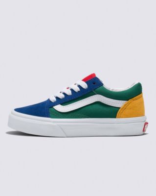Kids Old Skool Vans Yacht Club Shoe(Blue/Green/Yellow)