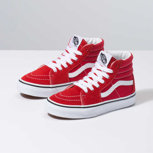Vans Kids SK8-Hi Shoe (Racing Red/True White)