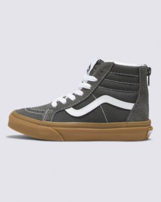 Kids Sk8-Hi Zip Gum Shoe(Grey/True White)
