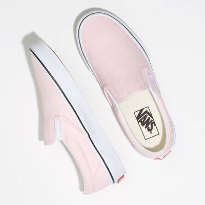 vans slip on blushing true white