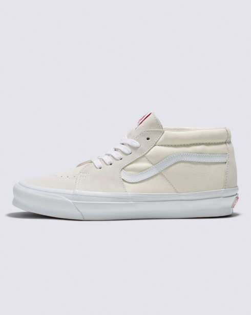 Vans OG Sk8-Mid LX Suede/Canvas Shoe (White/White)