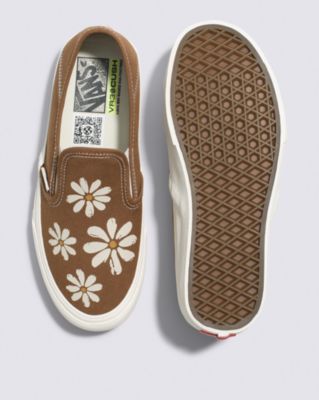 Painted Floral Slip-On VR3 SF Shoe(Brown)