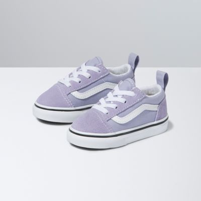 Vans Toddler Old Skool Elastic Lace Shoe(languid Lavender/true White)