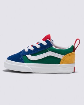 Vans Toddler Yacht Club Old Skool Elastic Lace Shoes (1-4 Years) ((vans Yacht Club) Blue/green/yellow) Toddler Multicolour, Size 1.5