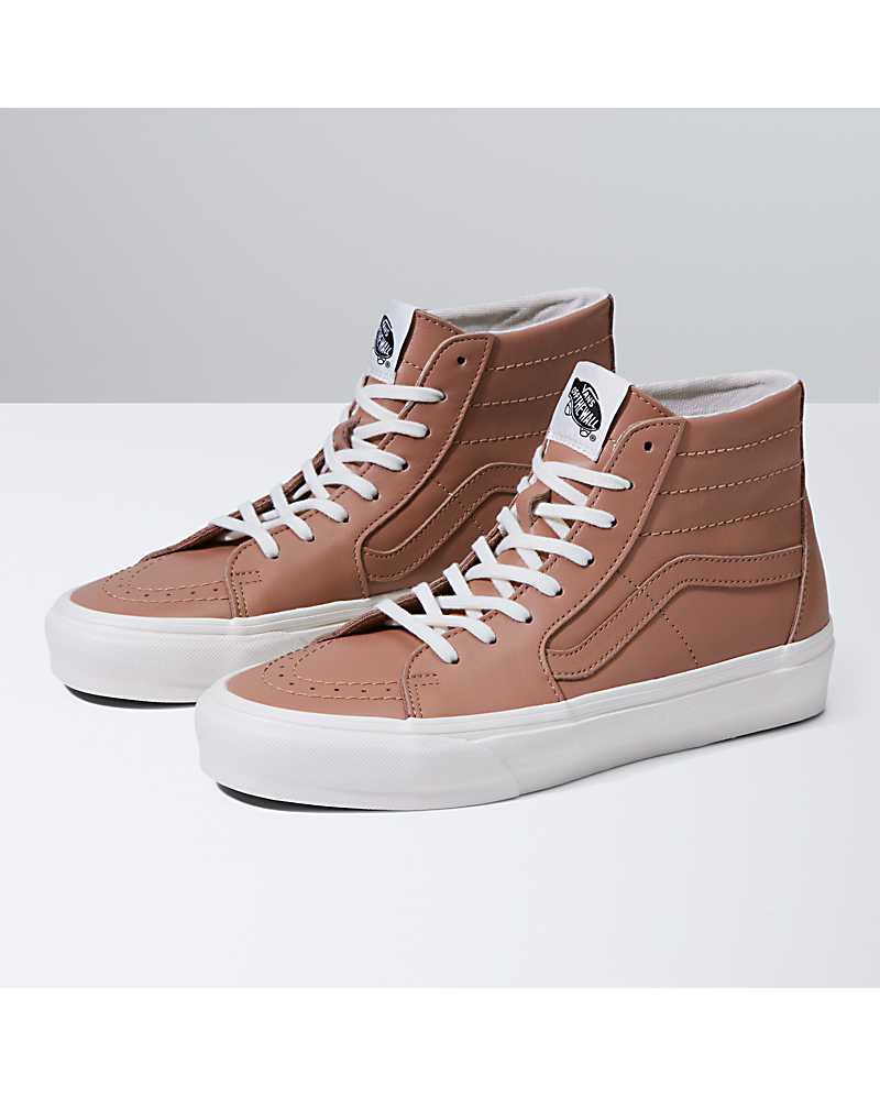 Vans | Sk8-Hi Tapered Leather Brown/Marshmallow Shoe