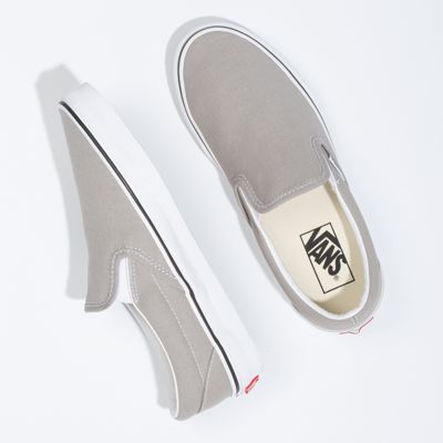 womens light grey slip on vans