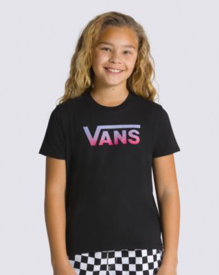 Vans Kids Flying V Crew T-shirt(black/sweet Lavender)
