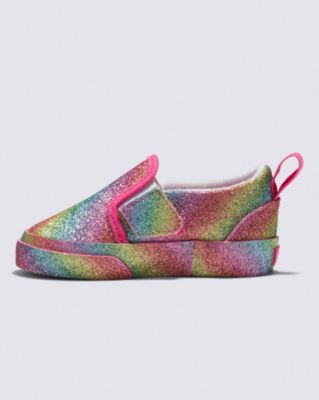 Vans Toddler Classic Slip-on Glitter Rainglow Shoe(rainbow)