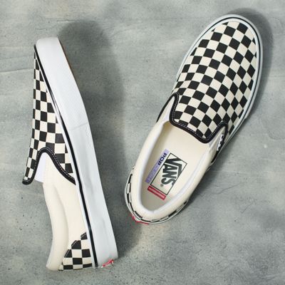 checkerboard vans old skool white