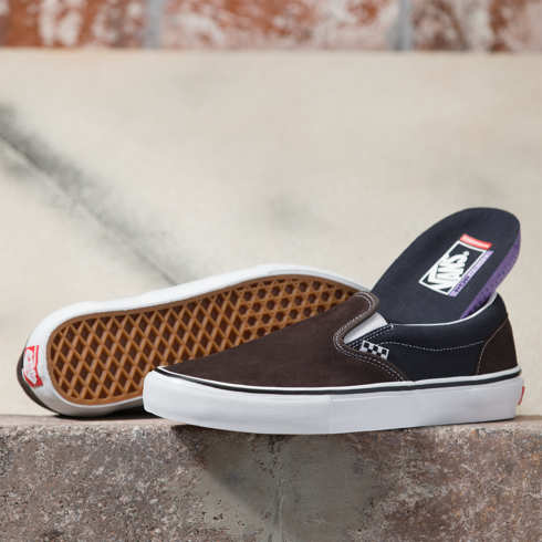 Vans Skate Slip-On Shoe (Dark Brown/Navy)