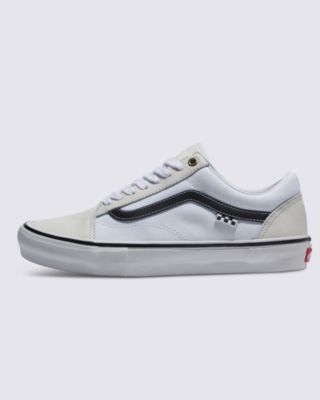 Vans Scarpe In Pelle Skate Old Skool (leather White/white) Unisex Bianco