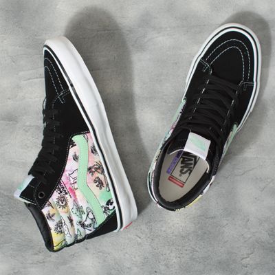 skeleton vans slip ons