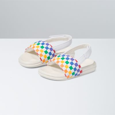 Vans Toddler La Costa Slide-on V Checkerboard Sandal(rainbow/marshmallow)