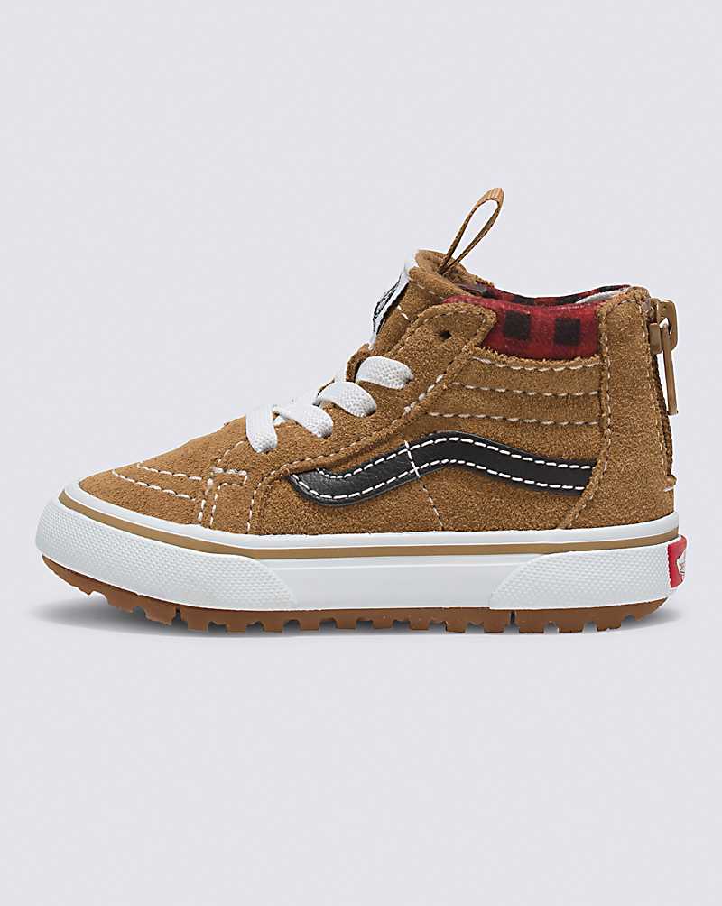 Vans | Toddler MTE-1 Brown/Black Zip Sk8-Hi Plaid Shoes