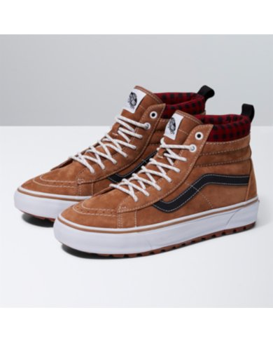 Sk8-Hi MTE-1 Plaid Brown/Black Classics Shoe - Vans