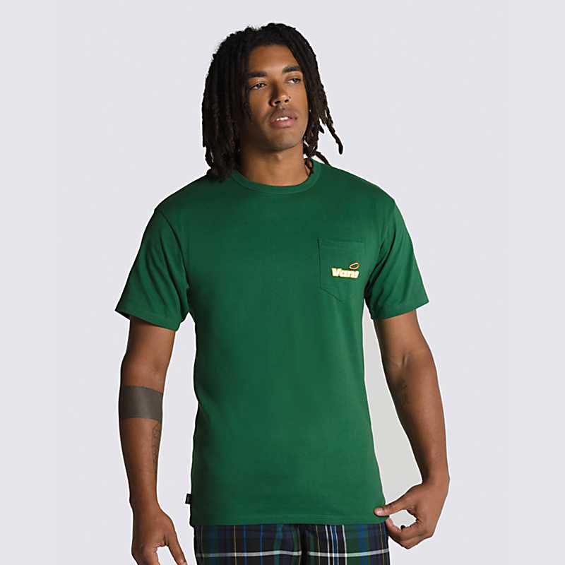 Off The Wall Graphic Embroidered Pocket Tee