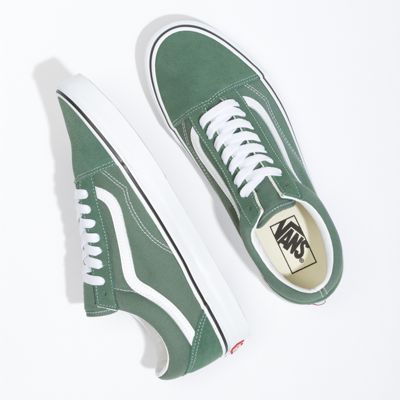 dark green old skool vans