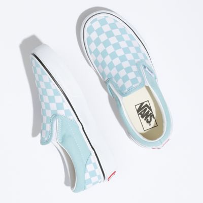 light blue vans with checkers