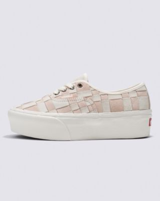 Authentic Stackform Woven Check Shoe(White/Pink)