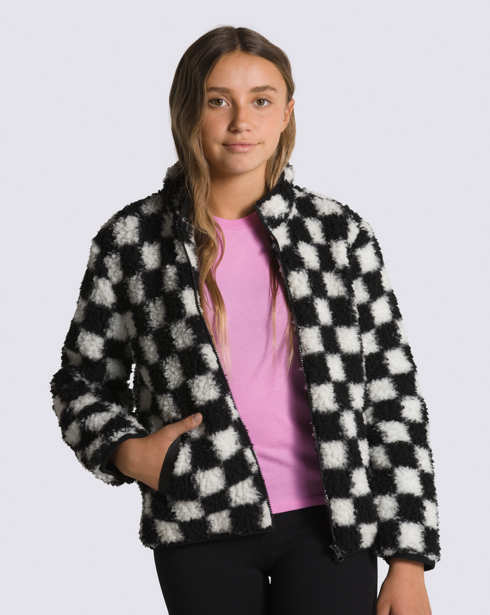 Vans Girls Sherpa Zip Jacket (Checkerboard)
