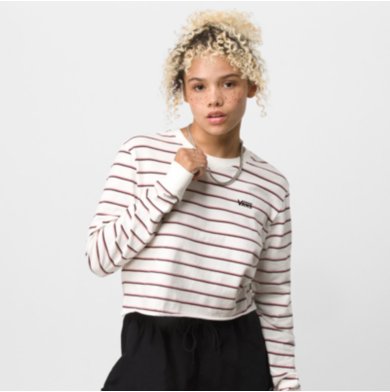 Time Off Stripe Long Sleeve Cropped Tee
