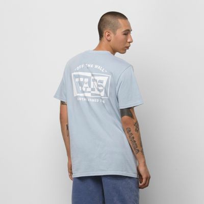 blue checkerboard vans shirt