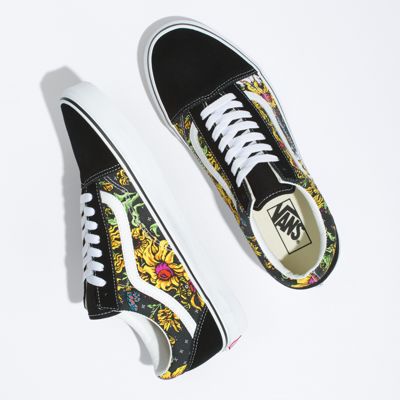 vans sunflower skull shoes