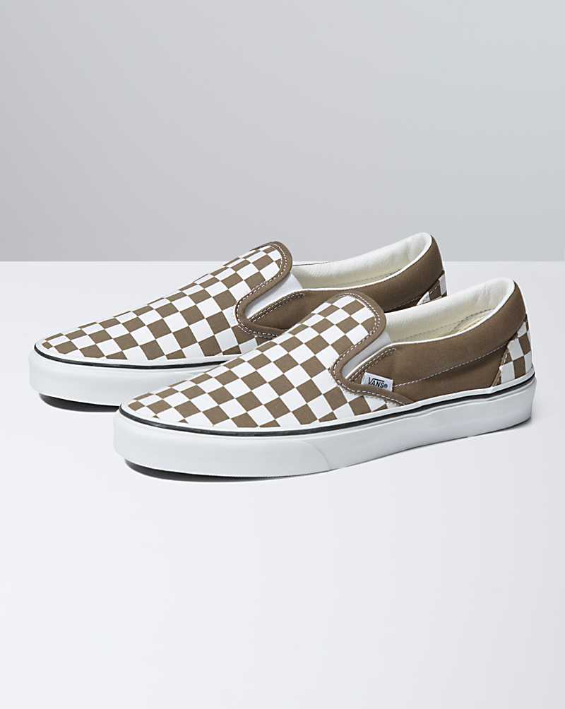 Vans | Classic Slip-On Color Theory Checkerboard Walnut Shoe