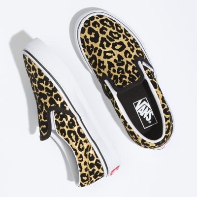 black vans cheetah fur