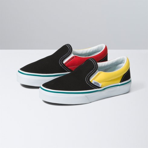 Vans | Kids Classic Slip-On Color Block Black/Multicolor Shoes