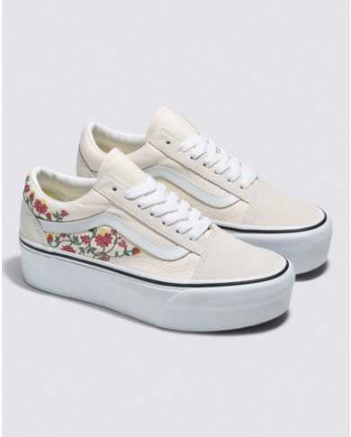 Old Skool Stackform Floral Embroidery Shoe