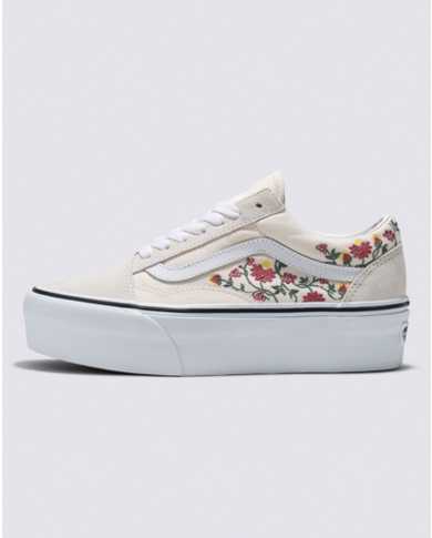 Old Skool Stackform Floral Embroidery Shoe