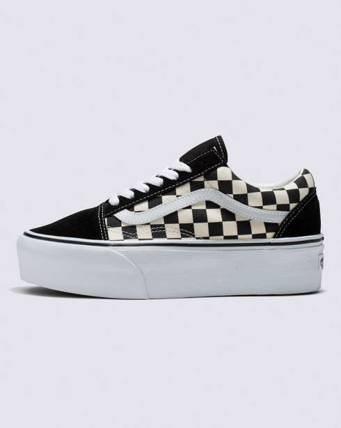 Vans Checkerboard Old Skool Stackform Shoe (Black/Classic White)