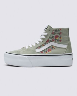 Vans Sk8-hi Tapered Stackform Floral Embroidery Shoe(desert Sage)