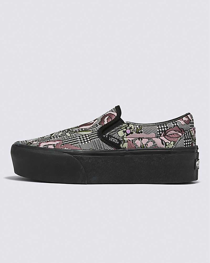 Classic Slip-On Stackform Tapestry Floral Shoe
