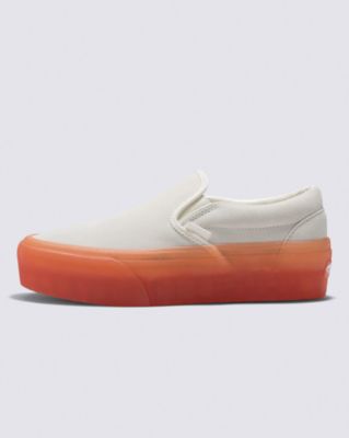 Classic Slip-On Stackform Shoe(Suede Marshmallow/Peach)