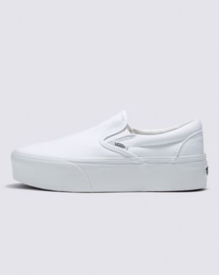 Vans Customs Elevated True White Leather Slip-On Shoes - 7.5 Men/9.0 Women