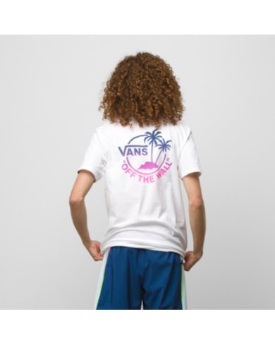 Classic Mini Dual Palm Short Sleeve T-Shirt White/Pink Glo - Vans