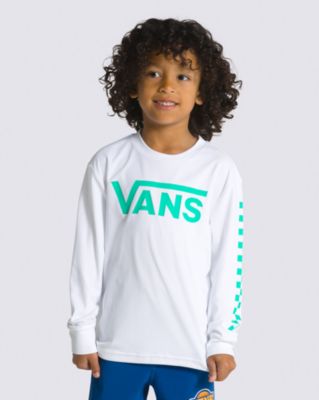 Little Kids Vans Classic Checker Sun Shirt(White)