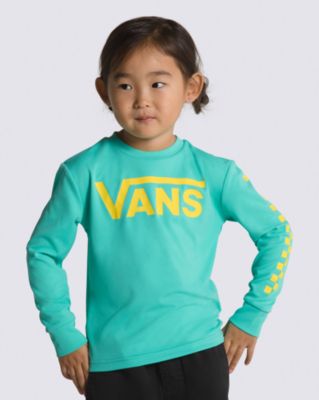 Little Kids Vans Classic Checker Sun Long Sleeve T-Shirt(Waterfall)