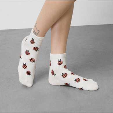 Ladybug Half Crew Sock 6.5-10
